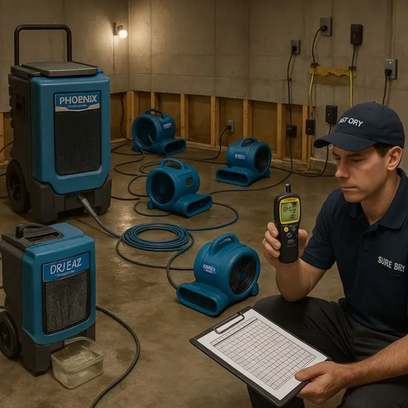 Structural Drying and Dehumidification process in Aldine, TX